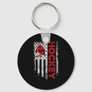 Hockey American Flag USA Patriotic hockey player Sleutelhanger