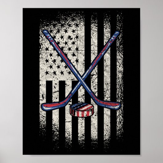 Hockey American Flag - VS Ice Hockey Poster (Voorkant)