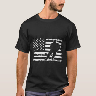 Hockey American USA Flag Ice Hockey Player Mannen T-shirt