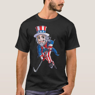 Hockey Amerikaanse Vlag 4 juli Kinder Jongens Oom T-shirt