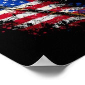 Hockey Amerikaanse Vlag 4 Juli Poster (Hoek)