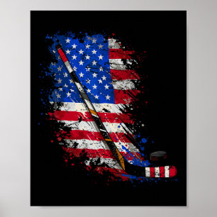 Hockey Amerikaanse Vlag 4 Juli Poster