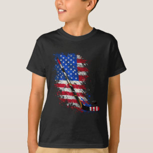 Hockey Amerikaanse Vlag 4 Juli T-shirt