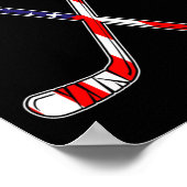 Hockey Amerikaanse Vlag 4th of Juli Leuke Mannen J Poster (Hoek)