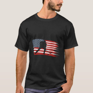 Hockey Amerikaanse vlag Amerikaanse vlag Patriotti T-shirt