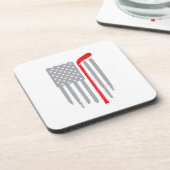 Hockey Amerikaanse vlag Bier Onderzetter (Linkerzijde)