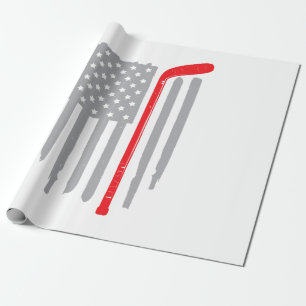 Hockey Amerikaanse vlag Cadeaupapier