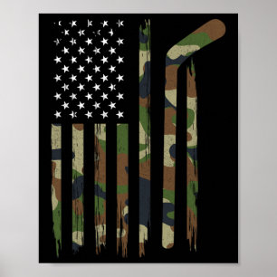 Hockey Amerikaanse vlag Camo US Patriottische Hock Poster