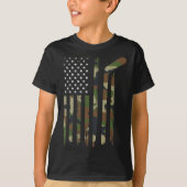 Hockey Amerikaanse vlag Camo US Patriottische Hock T-shirt (Voorkant)