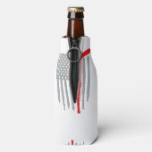 Hockey Amerikaanse vlag Flesjeskoeler (Fles Achterkant)