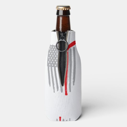 Hockey Amerikaanse vlag Flesjeskoeler (Fles Achterkant)