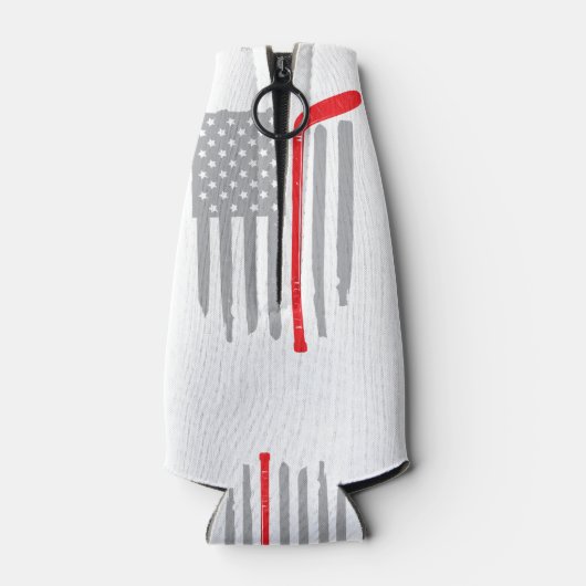 Hockey Amerikaanse vlag Flesjeskoeler (Achterkant)