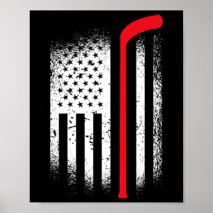 Hockey Amerikaanse Vlag Hockey Patriottisch Poster