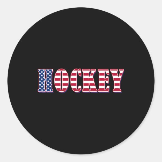 Hockey Amerikaanse vlag - Hockey Ronde Sticker (Voorkant)