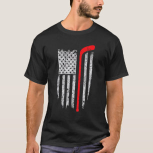 Hockey Amerikaanse Vlag Hockey Tee T-shirt