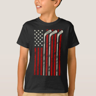 Hockey Amerikaanse Vlag Hockey Us Vlag Speler Ijs T-shirt