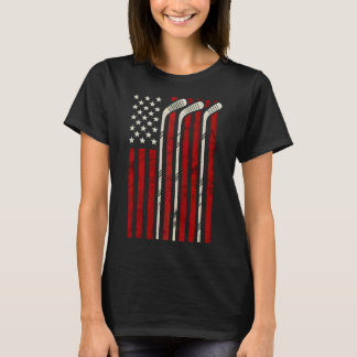 Hockey Amerikaanse Vlag Hockey Us Vlag Speler Ijs T-shirt