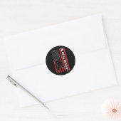 Hockey Amerikaanse Vlag Mannen Jongens 4th of July Ronde Sticker (Envelop)