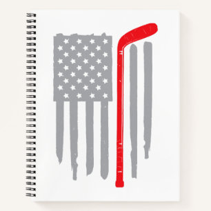 Hockey Amerikaanse vlag Notitieboek
