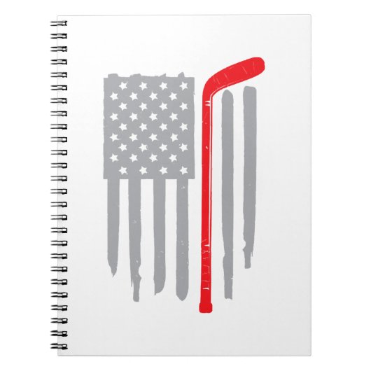 Hockey Amerikaanse vlag Notitieboek (Voorkant)