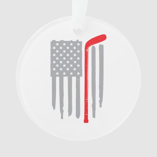 Hockey Amerikaanse vlag Ornament (voorkant)