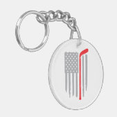 Hockey Amerikaanse vlag Sleutelhanger (Voorkant Links)