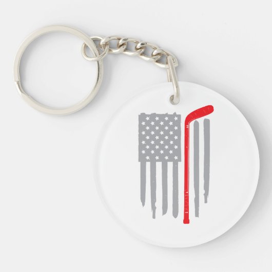 Hockey Amerikaanse vlag Sleutelhanger (Voorkant)