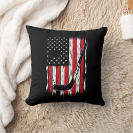 Hockey Amerikaanse Vlag Sport Retro Vintage Kussen