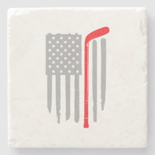 Hockey Amerikaanse vlag Stenen Onderzetter