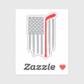 Hockey Amerikaanse vlag Sticker (Vel)