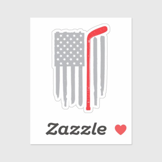 Hockey Amerikaanse vlag Sticker (Vel)