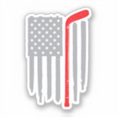 Hockey Amerikaanse vlag Sticker (Voorkant)