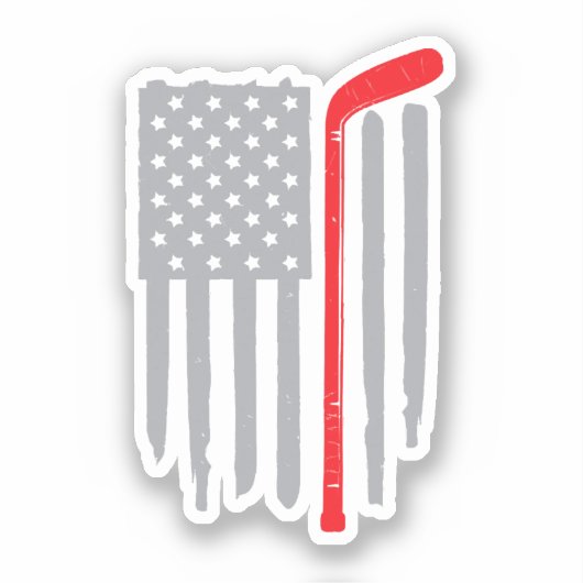 Hockey Amerikaanse vlag Sticker (Voorkant)