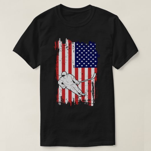 Hockey Amerikaanse Vlag T-shirt (Design voorkant)