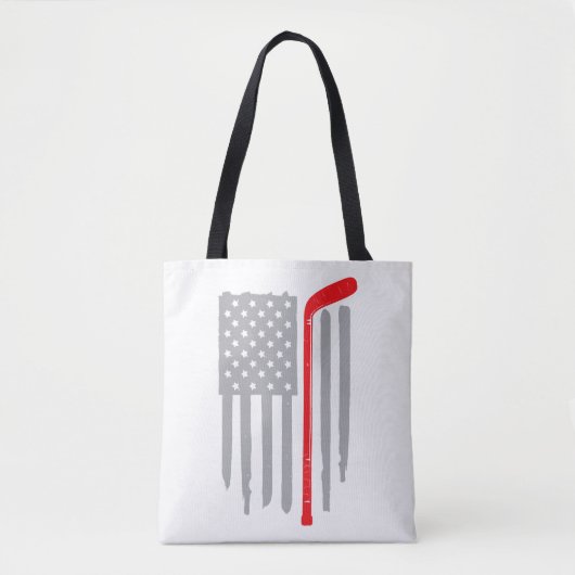 Hockey Amerikaanse vlag Tote Bag (Voorkant)