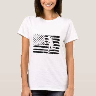 Hockey Amerikaanse Vlag Vrouwen Kinderen Mannen T-shirt
