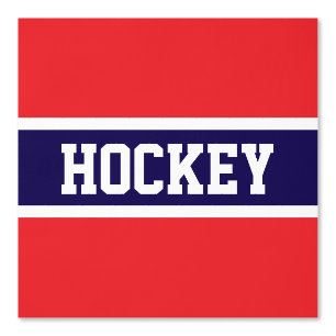 HOCKEY Athletic Helder Rood Wit Marine Blauwe Stre Behang