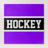 HOCKEY Athletic Heldere Paarse Zwarte Witte Strepe Legpuzzel (Verticaal)