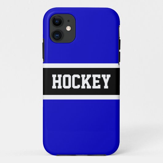 HOCKEY Athletic Royal Blauw Wit Sportieve Strepen Case-Mate iPhone Case (Achterkant)