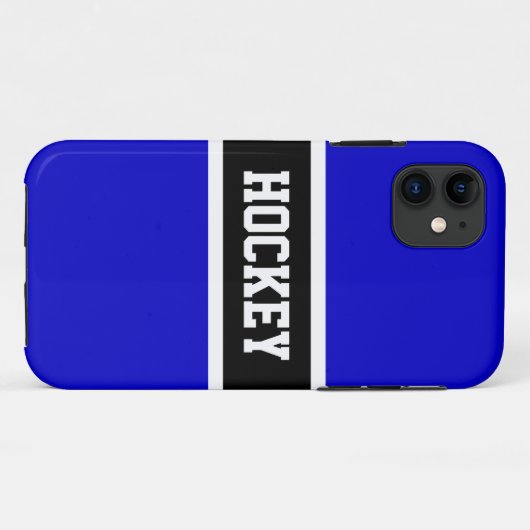 HOCKEY Athletic Royal Blauw Wit Sportieve Strepen Case-Mate iPhone Case (Achterkant (horizontaal))
