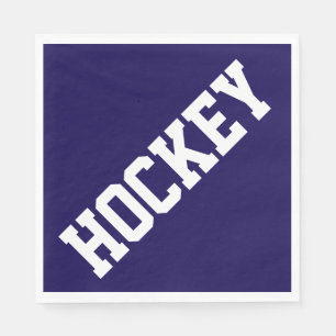 HOCKEY Atletische Diagonale Witte Tekst Op Marineb Servet