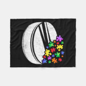 Hockey Autism Puzzle Mannen Vrouwen Kinder Autisme Fleece Deken (Voorkant (Horizontaal))