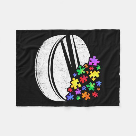 Hockey Autism Puzzle Mannen Vrouwen Kinder Autisme Fleece Deken (Voorkant (Horizontaal))