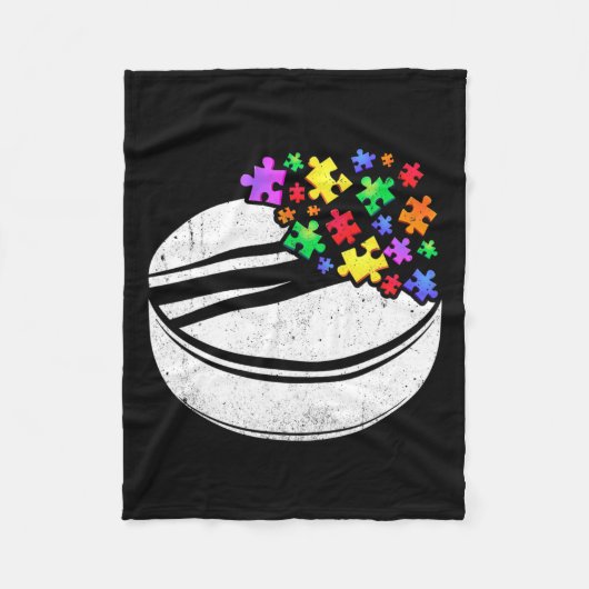 Hockey Autism Puzzle Mannen Vrouwen Kinder Autisme Fleece Deken (Voorkant)
