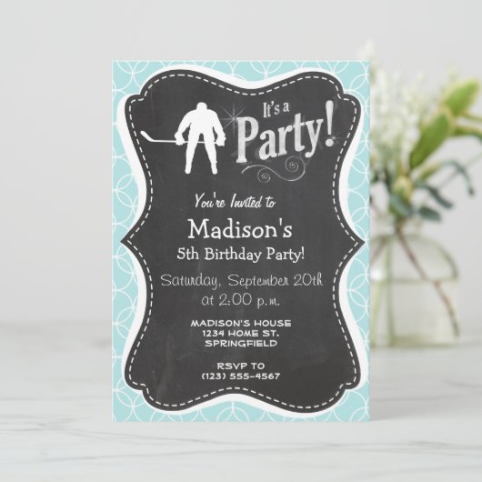 Hockey; Baby Blauwe Cirkels Kaart (Staand voorkant)