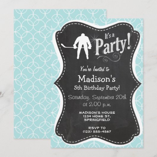 Hockey; Baby Blauwe Cirkels Kaart (Voorkant / Achterkant)