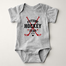 Hockey Baby Body Future Hockey Ster Rode Sticks Romper