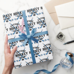 Hockey Baby Future Hockey Star Blue Hockey Sticks Cadeaupapier