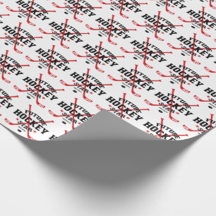 Hockey Baby Future Hockey Star Red Hockey Sticks Cadeaupapier