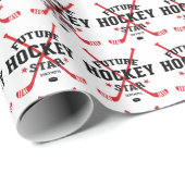 Hockey Baby Future Hockey Star Red Hockey Sticks Cadeaupapier (Rol Hoek)